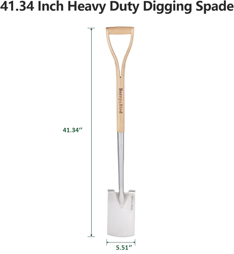 Berry&Bird Garden Digging Spade 41.34'' Square Border Spade for Transplanting US