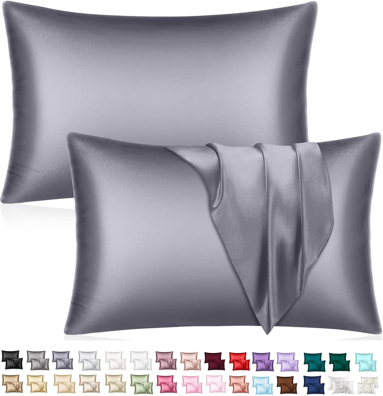 Satin Silk Pillowcase for Hair and Skin - Soft Breathable Smooth Both Sided Silk
