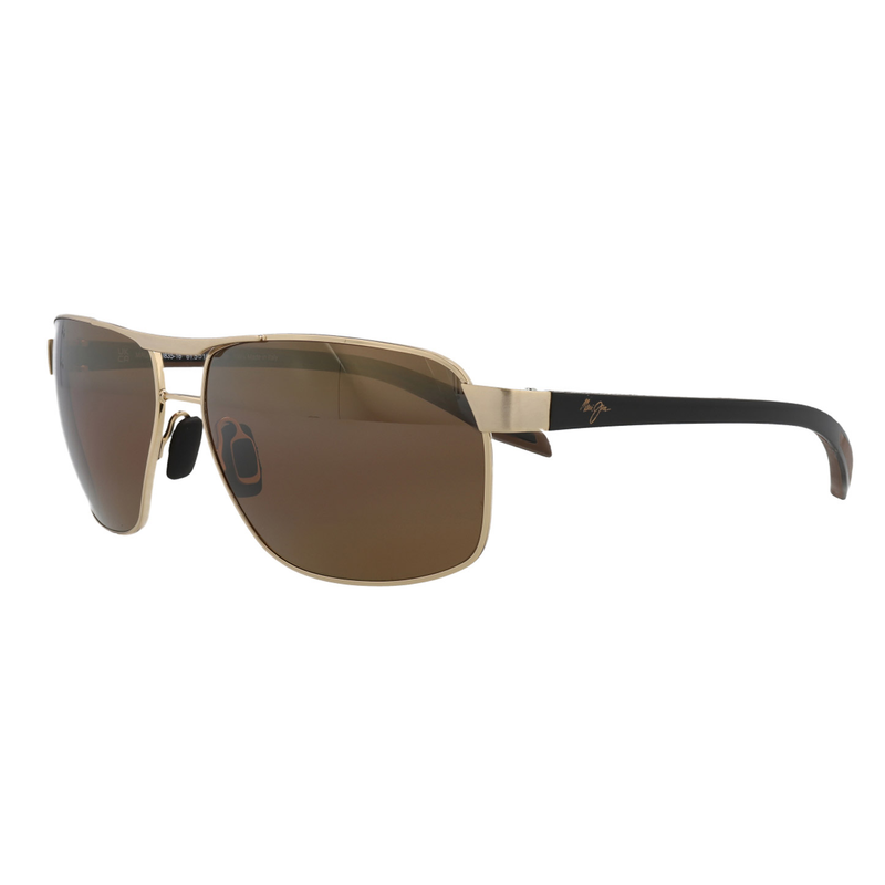 Pre-owned Maui Jim The Bird Mj 835 16 Gold Metal Aviator + Hcl Bronze Polarized Sunglasses