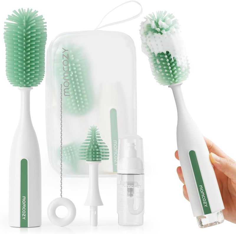 Bottle Brush Kit Pro, Innovative Push-Press Design for Deep Cleaning - Bottle Cl