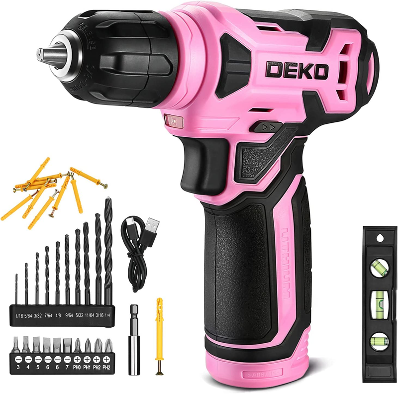 8v Cordless Drill Set With 3/8"keyless Chuck 42pcs Extras
