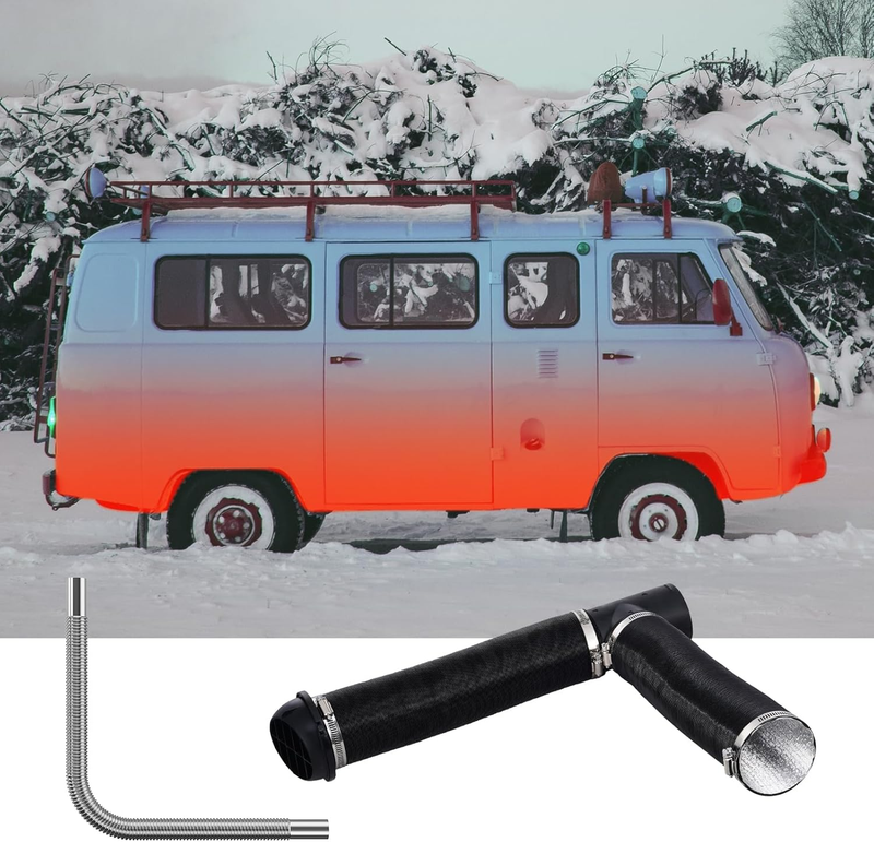 Diesel Heater Pipe Ducting Set, 3" Extendable Air Duct Hose, 1" Stainless Steel