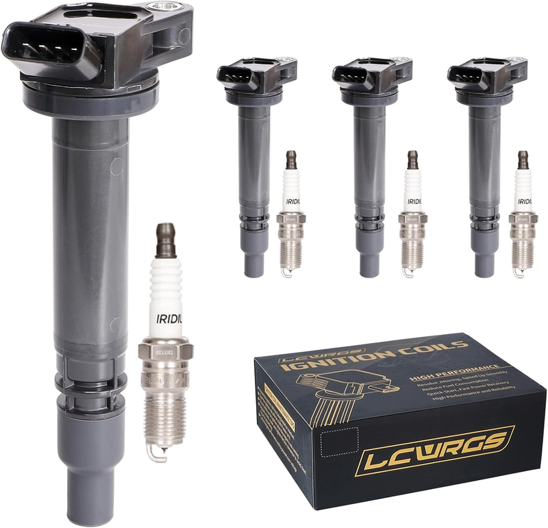 Set of 4 Ignition Coil Pack and Spark Plugs for Toyota Camry RAV4 Highlander