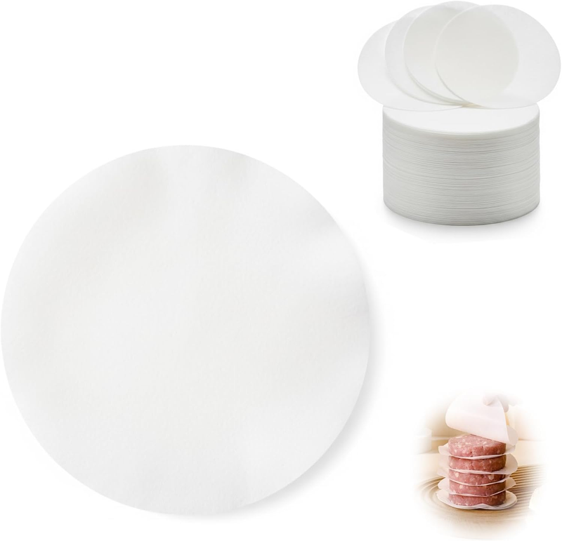 500-Pack Burger Patty Papers – round Non-Stick Freezer Parchment Liners (8 Inch