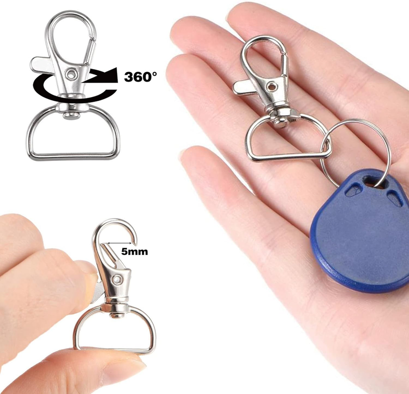 Metal Swivel Clasps, 30 Pcs Lanyard Swivel Snap Hooks Clips and D Rings, Key Cha