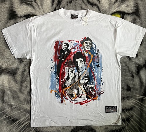 Pre-owned Scarface Rare Vintage  / Tony Montana / Al Pacino Puff Print Shirt Sz 2xl In White