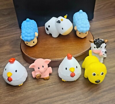 Farm Animals Bath Toys Lot Of 8  2.5''