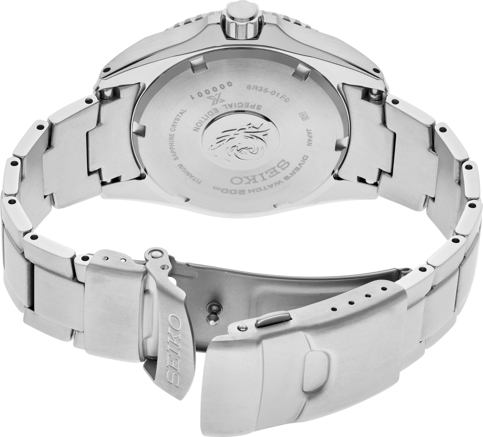 Pre-owned Seiko Prospex 200m Divers Shogun Men's Titanium Bracelet Watch Spb357