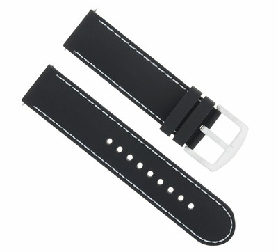 22MM RUBBER WATCH BAND STRAP FOR SEIKO SKX007 SKX009, SKX175 SKX176 BLACK WS