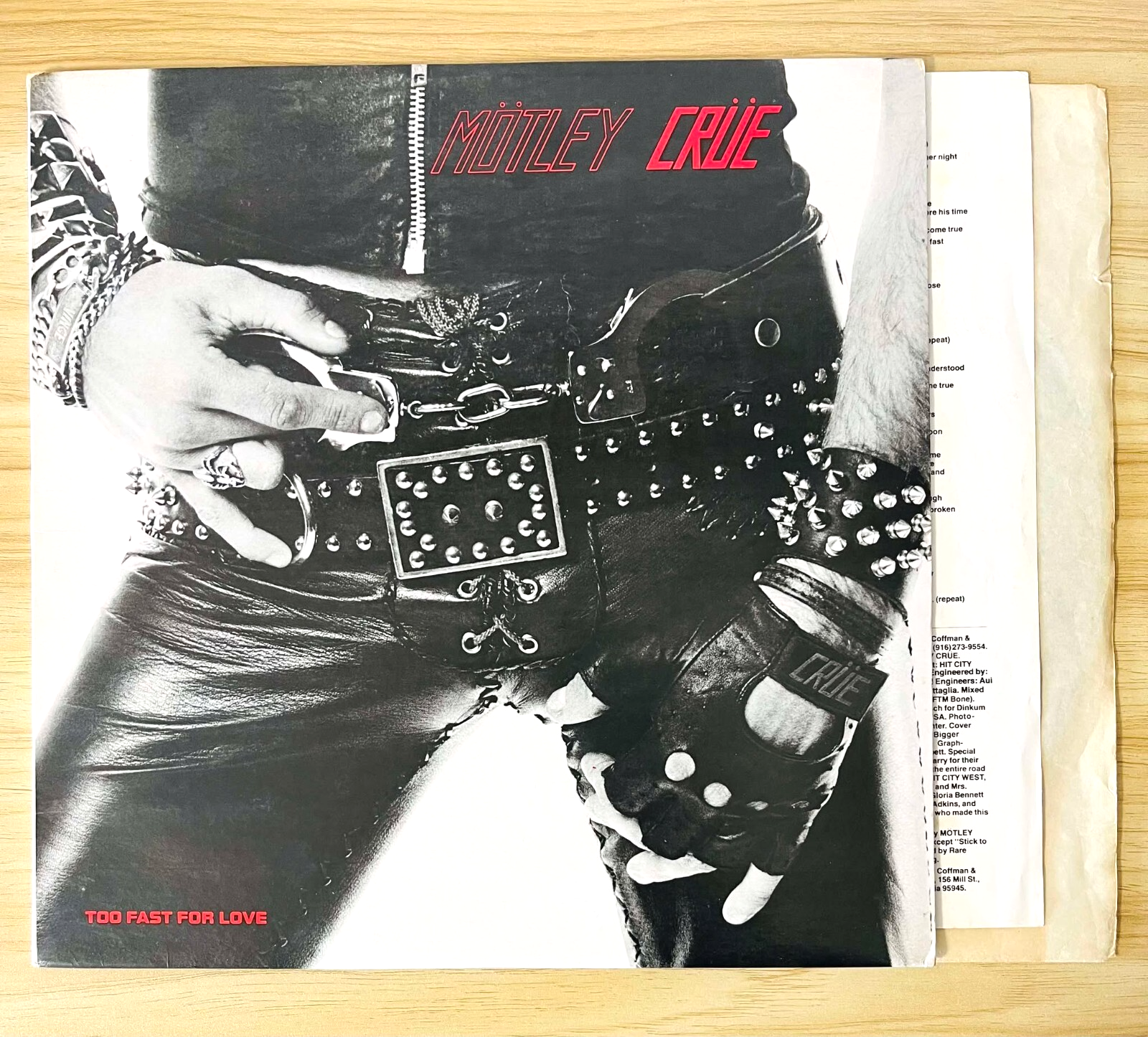 MOTLEY CRUE / Too Fast For Love 3rd Press 1981 US LP Leathur