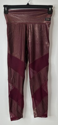 Victorias Secret PINK Leggings Women s Small Ultimate Mesh Metallic Pants Gym