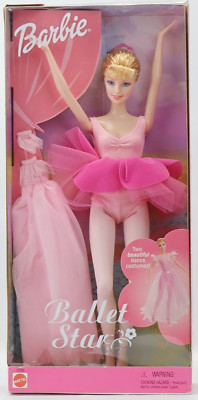 Barbie Ballet Star with Two Dance Costumes 2001 Mattel #53930 NEW