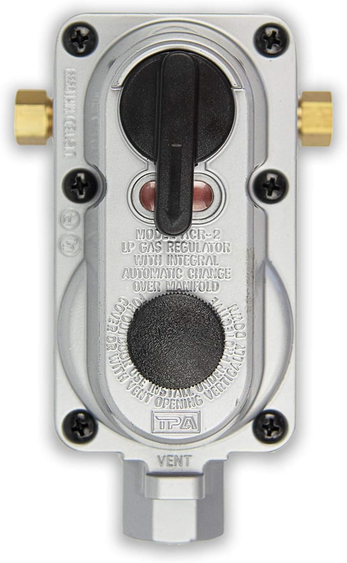 2-Stage Auto Changeover LP Propane Gas Regulator for RVs, Vans, Trailers, Silver