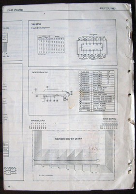 Roland JX-3P PG-200 Keyboard Synthesizer Original Service Manual Schematics Book