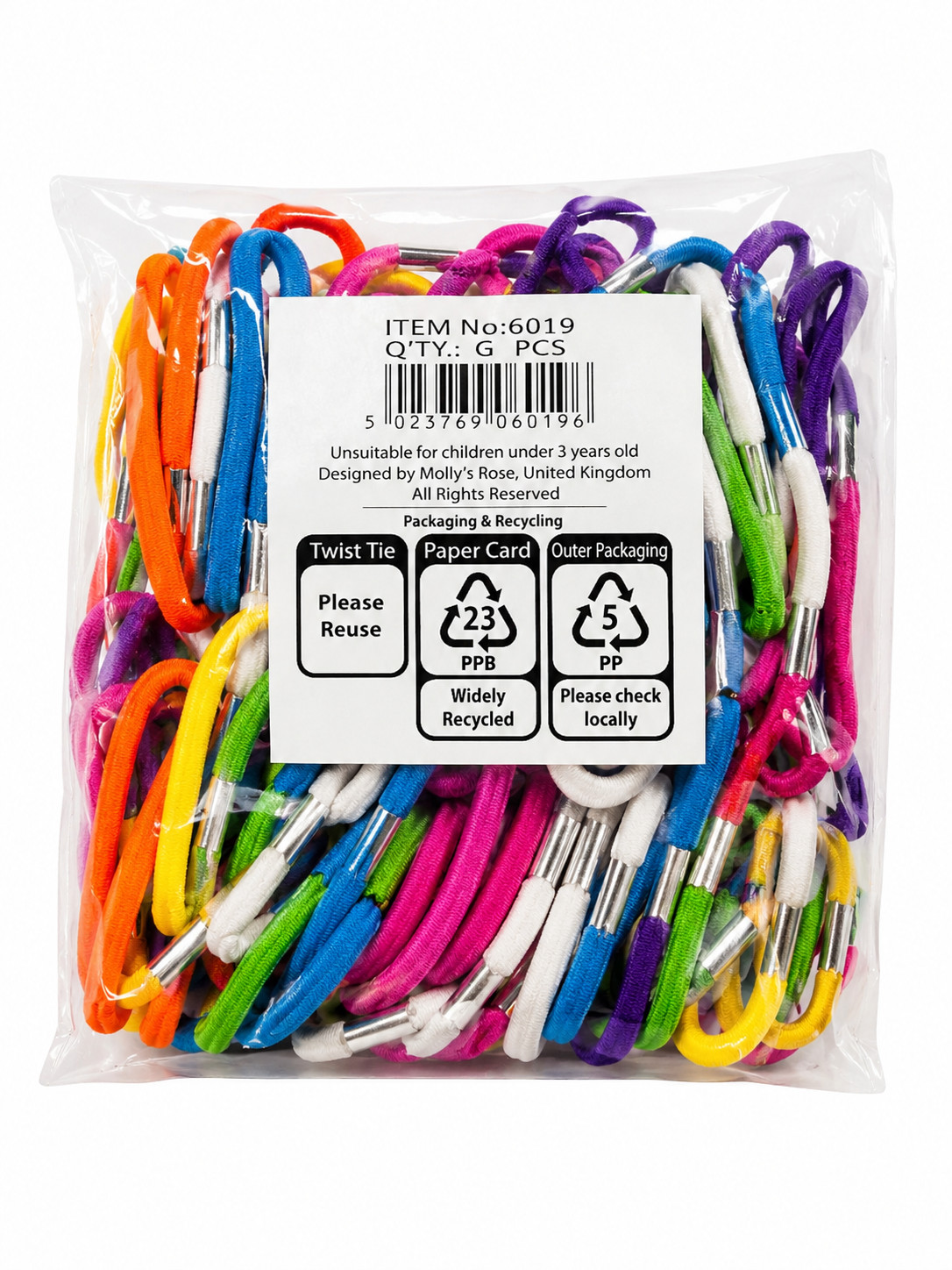 100Pcs Colourful Hair Elastics Hair Ties Bobbles Mixed Colours Girls Women
