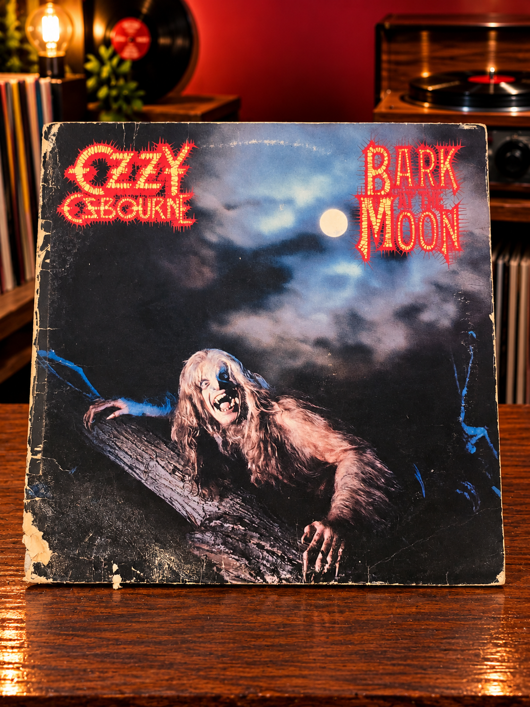 Ozzy Osbourne Bark at the Moon 1983 CBS QZ 38987 Vinyl LP Stereo JACKET DAMAGED