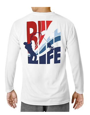 USA Reel Life SPF40 Outdoor Sun Defender Long Sleeve UV Tee T-Shirt Super Comfy