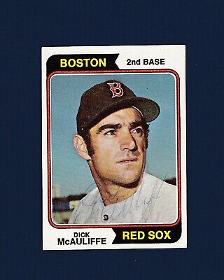 Dick McAuliffe signed Boston Red Sox 1974 Topps baseball card