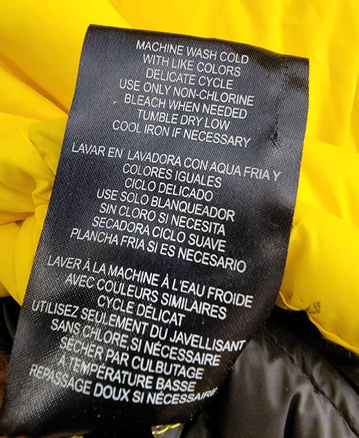 Club Room Chevron Quilted Hooded Puffer Jacket Men's L Yellow Zip Closure L/S~ - Picture 18 of 20