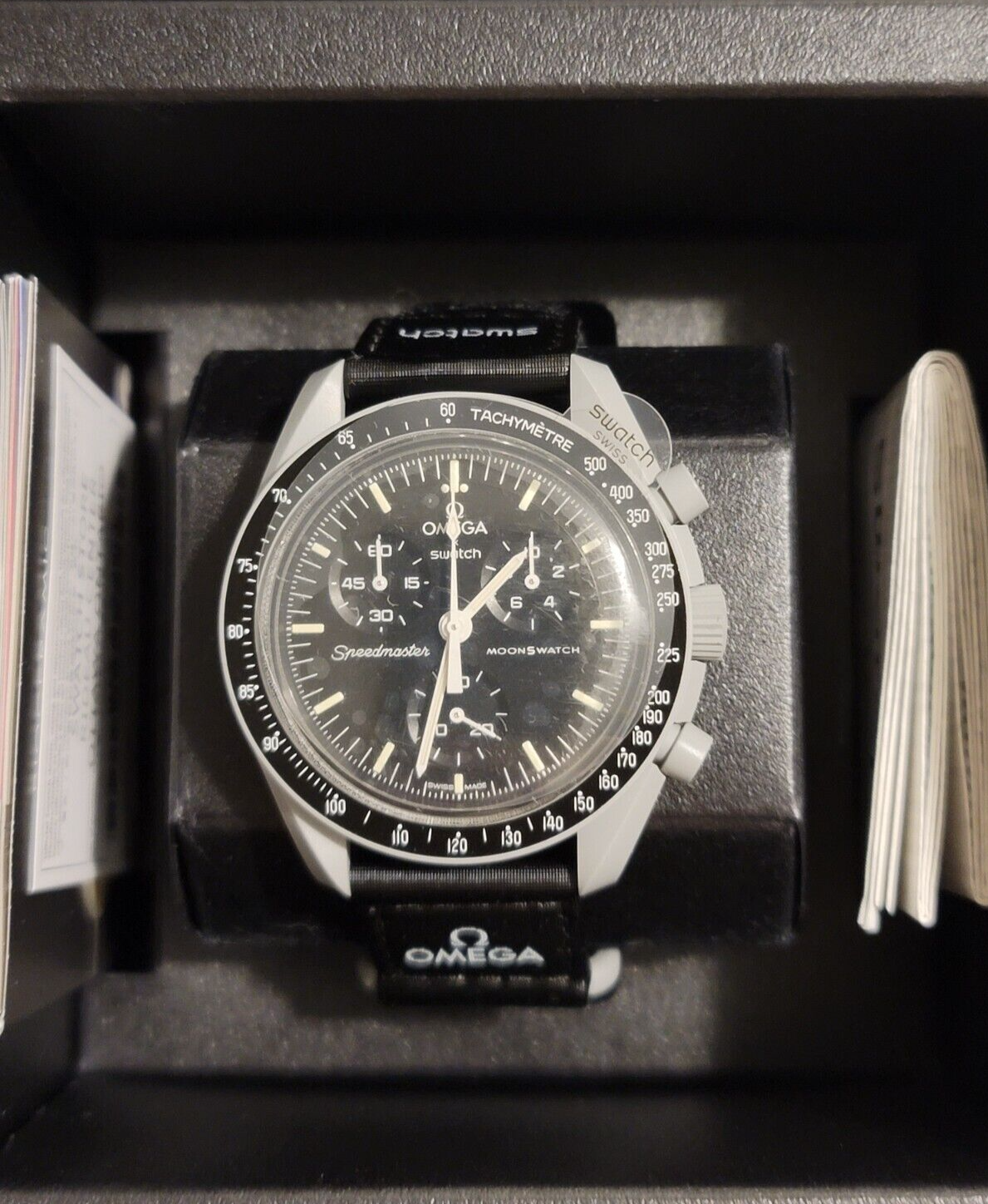 Pre-owned Omega X Swatch Brand | Swatch X Omega Bioceramic Moonswatch: Mission To Moon (so33m100)