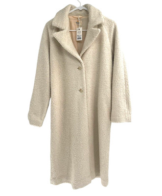 Marine Layer Womens Cream Aspen Coat 2 Button Front Long Sleeve Size XS NWT