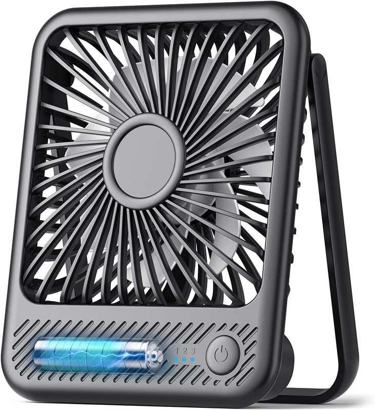 Battery Operated Desk Fan, 5'' Small USB Portable Fan with Max...