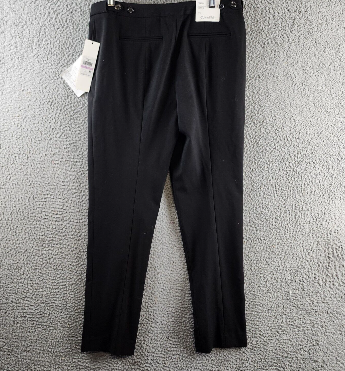 Calvin Klein Highline Ankle Length Pants Women's 6 Black Elastic Waist Pull On - Picture 13 of 15