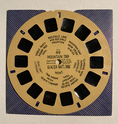 MOUNTAIN TRIP, GLACIER NAT'L PARK ViewMaster Reel  49 - Tan/BuffHand-lettered