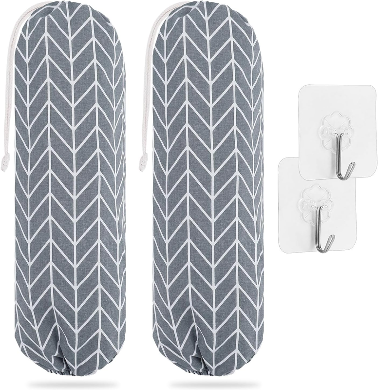 2Pcs Plastic Bag Holder, Reusable Plastic Bag Organizer Wall Mount, Large Grocer