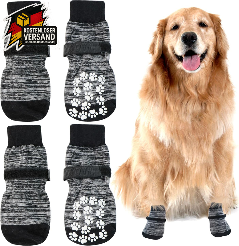 Hundeschuhe mit Verstellbaren Riemen für mittelgroße Hunde, rutschfest, Schutz und Komfort