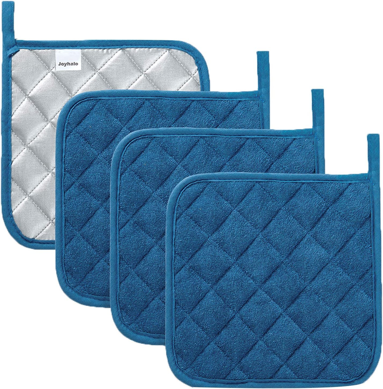 4 Pack Pot Holders for Kitchen Clearance | Cotton Oven Holder with Great Heat Re