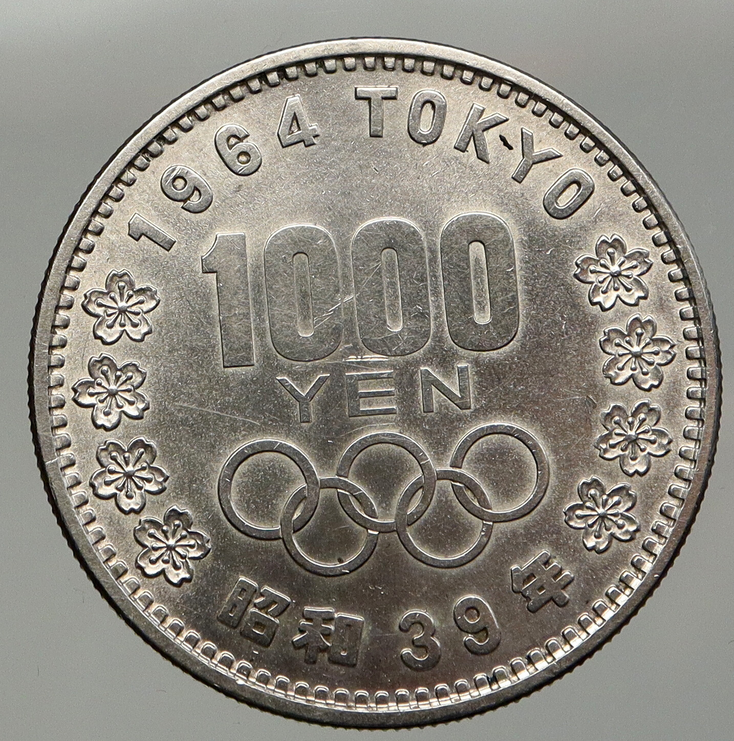 1964 JAPAN Tokyo Summer Olympic Games CHERRY MT FUJI Silver 1000Y