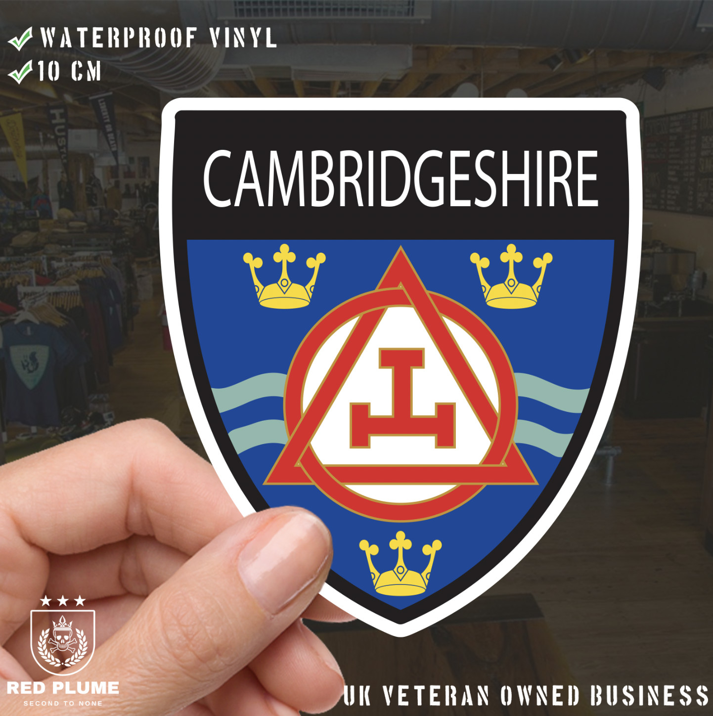 Cambridgeshire Masonic Holy Royal Arch Shield Sticker - Picture 1 of 4