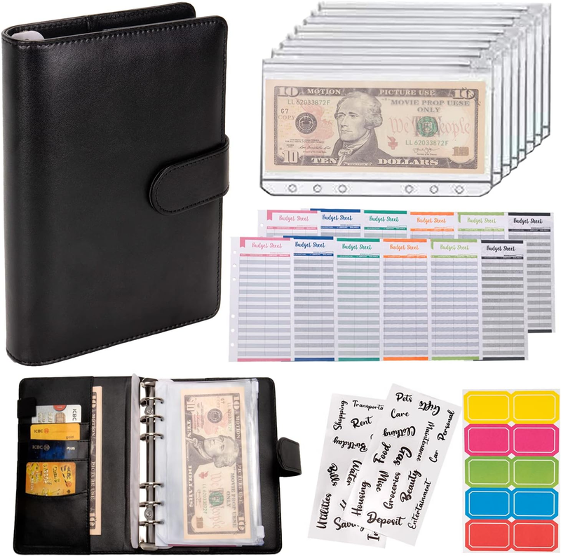 Binder Cash Envelopes A6 Money Saving Binder with Zipper Envel...