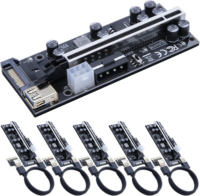 Mailiya V009s Pro PCIe Riser, GPU Riser Card for Crypto Mining ETH(6 Pack)