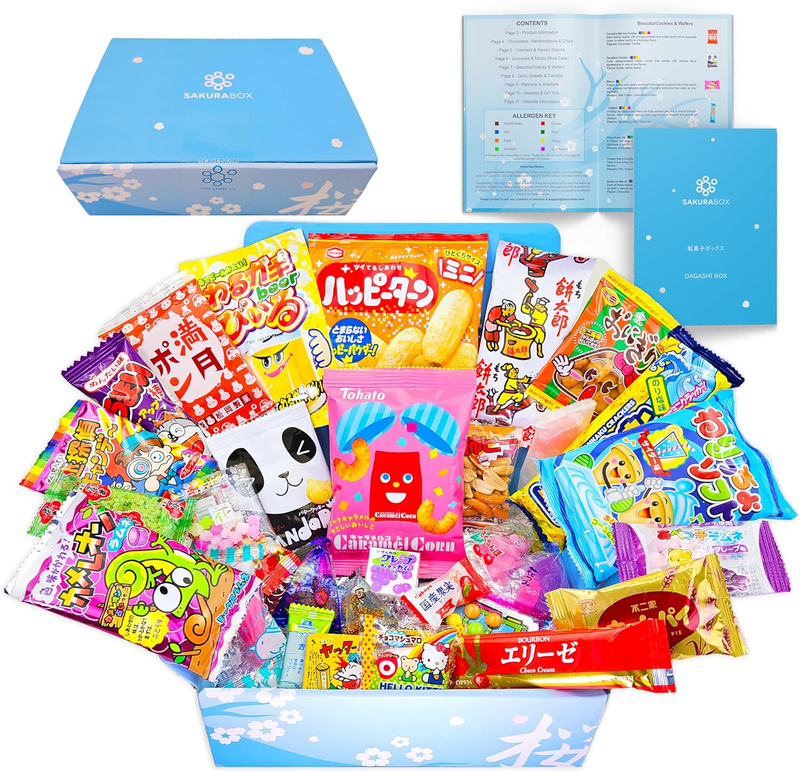 Japanese Snacks & Candy Box - 30 Piece Dagashi Food Set | Asian Snack Gift Box |
