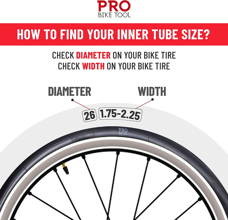 - 2 Pack - Bicycle Inner Tube for Bicycle Tires - for Road and Mountain Bike