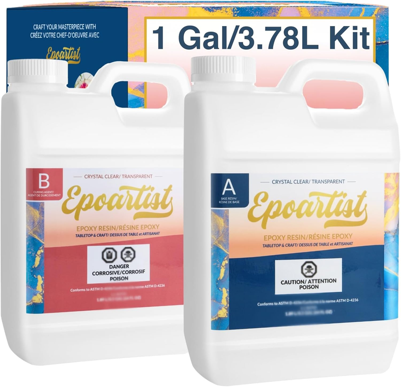 Epoxy Resin 1 Gallon Kit 3.8L Crystal Clear High Gloss Bubble Free Amazing Epoxy