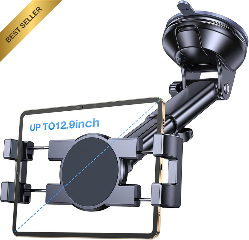 Car Tablet Mount Holder for Dash & Wind【Strongest Suction Cup 】 Tablet Mount for