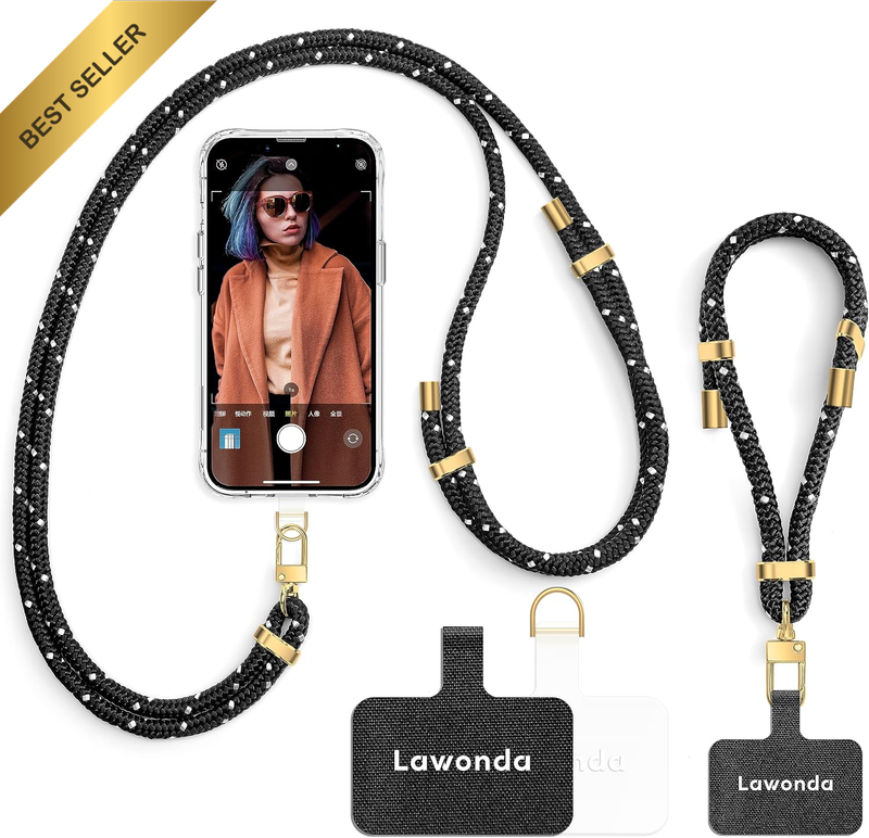 2 Pads Phone Lanyard Adjustable Crossbody Cell Phone Neck Strap