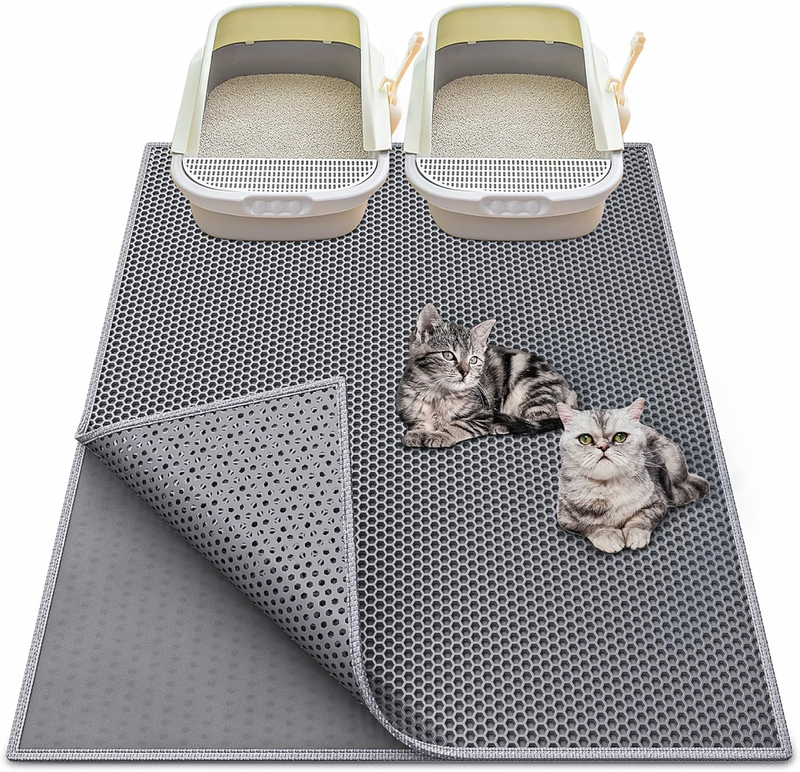 Cat Litter Mat 36"X 30", Kitty Pretty Litter Box Trapping Mat, Extra Large XL Ho
