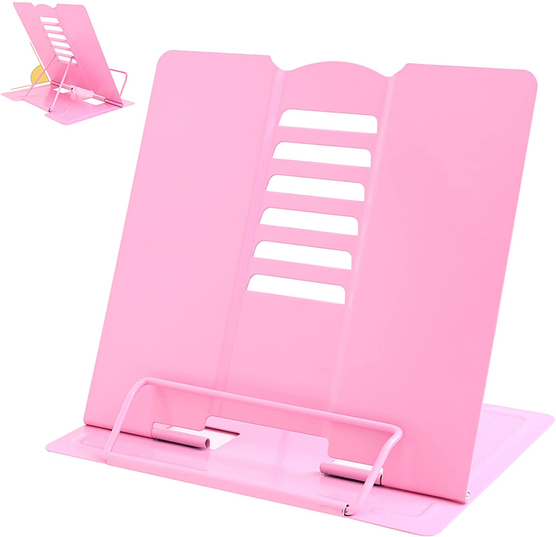 Metal Book Stand Adjustable Book Holder for Reading | Portable & Sturdy for Text
