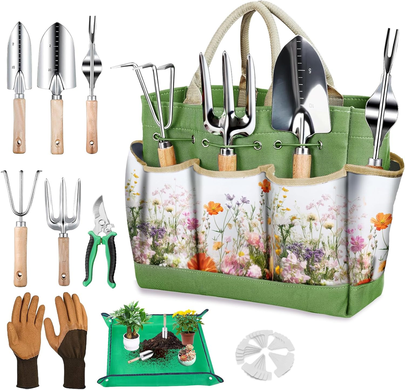 Gardening Tools Set for Women 29Pcs Heavy Duty Garden Hand Tools Set with Floral