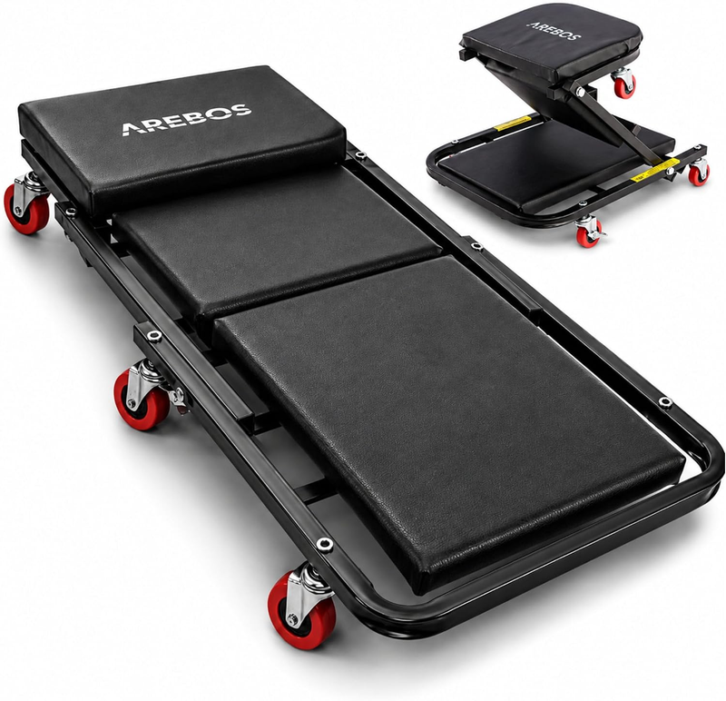 Arebos 2-In-1 Montagerollbrett | 150 Kg Belastbar | 6 Bewegliche Rollen, 2 Davon