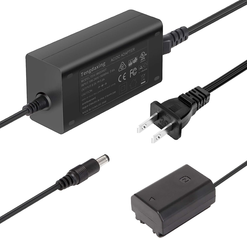 Tengdaxing NP-FZ100 AC Power Supply Adapter Dummy Battery DC Coupler Kit for Son