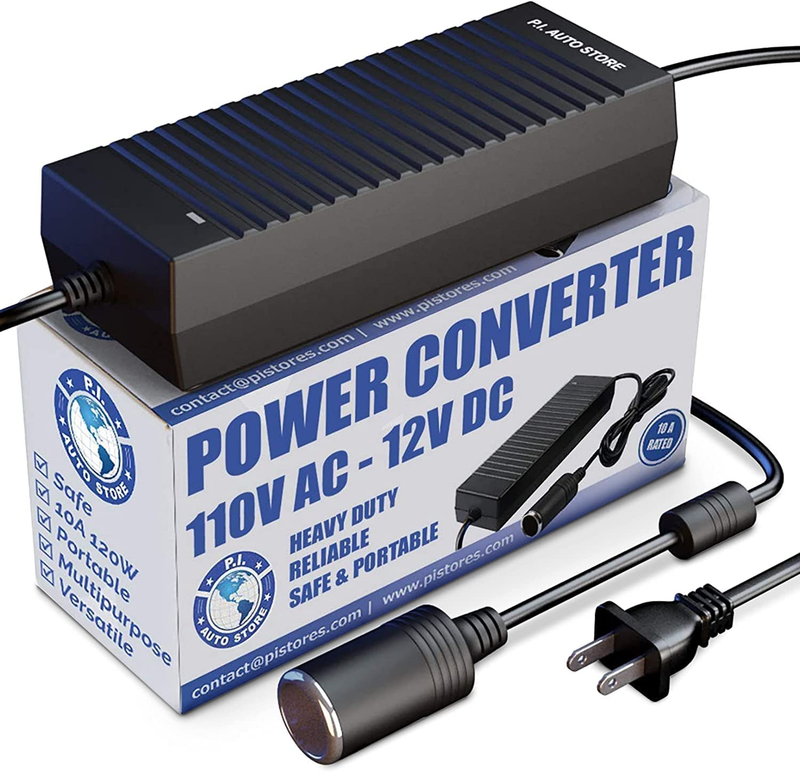 12V DC Power Converter, PI Store Adapter, 110V to 120V Transformer, 10 Amp 12V M