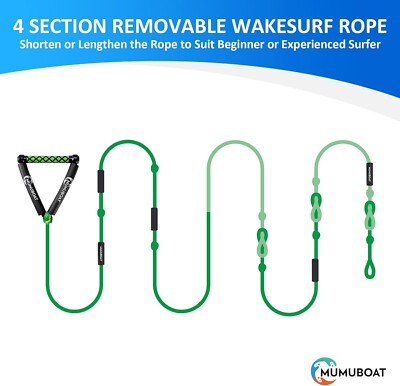 Wakesurf Rope Handle 25Ft Adjustable Wake Surf Rope Floating Watersport Ropes