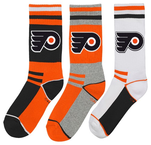 Комплект из трех носков Outerstuff NHL Youth (5–7 лет) Philadelphia Flyers
