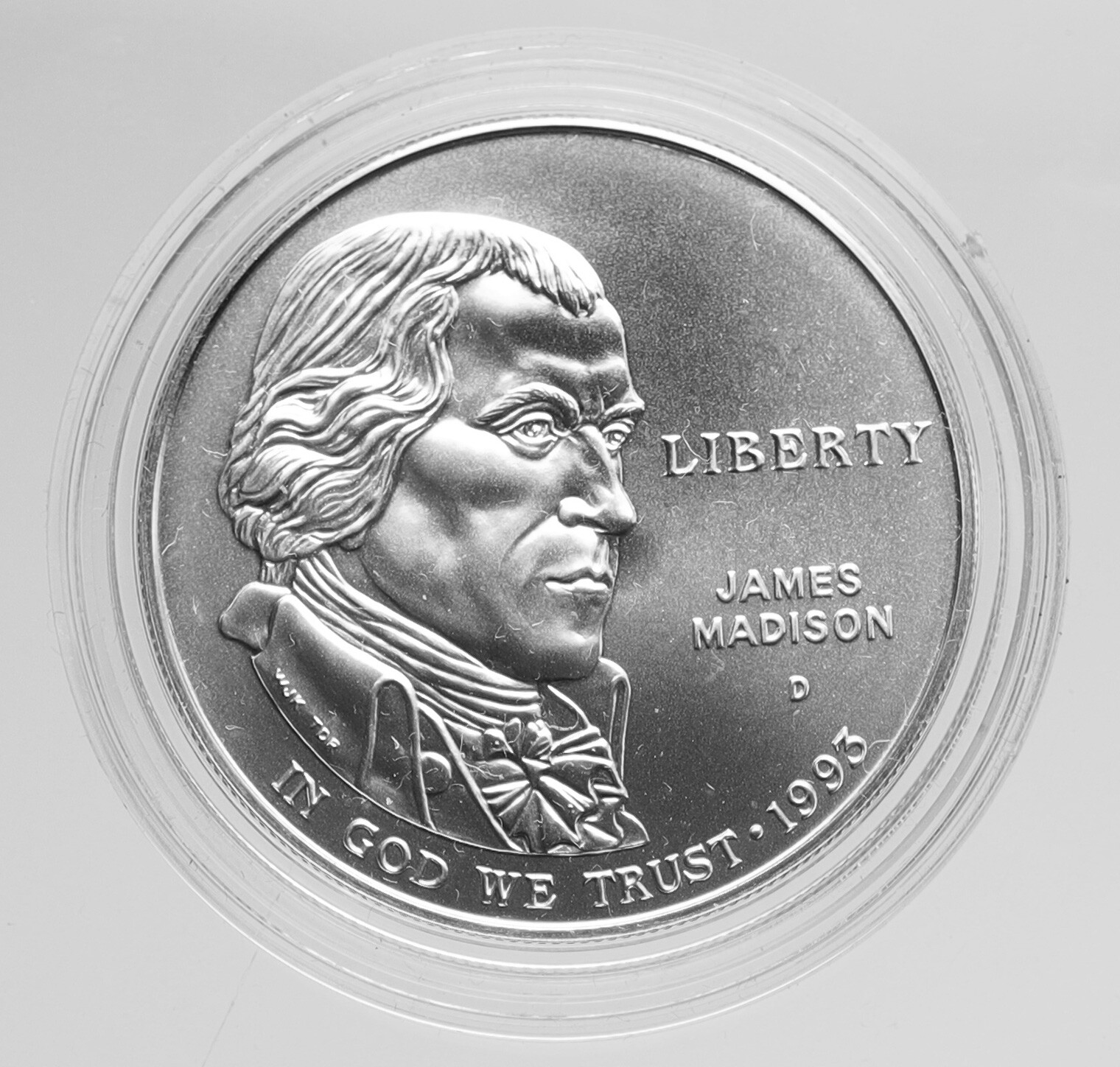 1993 D US United States JAMES MADISON Montpelier BU Silver Dollar