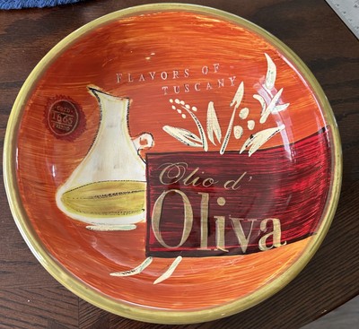 Pier 1 Imports Pasta Bowl Olio d'Oliva Earthernware Flavors of Tuscany Cucina